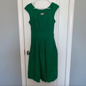 eShakti Chelsea Green Sleeveless Fit and Flare Dress - Size 10